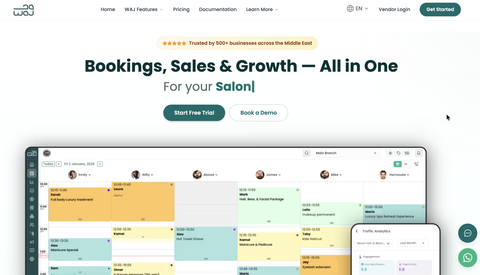 WAJ is an AI-powered business management platform built for Clinics, Salons and Barbers